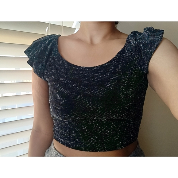Black sparkly crop top - Picture 3 of 3